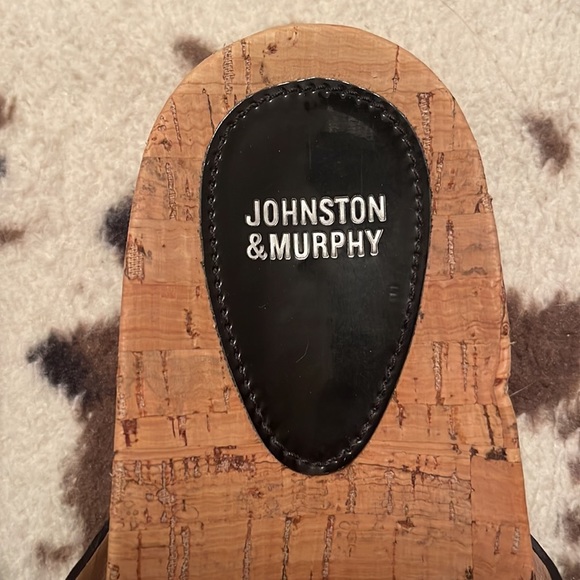 Johnston & Murphy Black and Tan Slip on Sandals - Picture 2 of 6